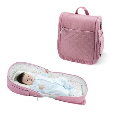 China With Changing Bag Foldable Newborn Baby Diaper Changing Bag Crib Backpack Diaper Bag Station for sale