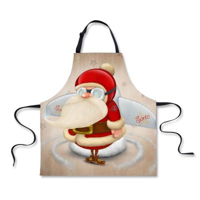 China 100% Lovely Prints Kids Christmas Apron Eco-Friendly Custom Cute Christmas Gift Cooking Apron For Kids for sale