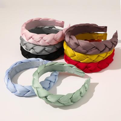 China Wholesale Korean Pure Color Cloth Twist Hair Accessories Head Band RARA Headband Fashion Women Ladies Braided Headband For Women for sale