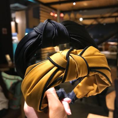 China RARA Retro Fashion Korean Simple Women's Hair Band Hair Accessories Wide Edge Cloth Tied Headband Headband for sale