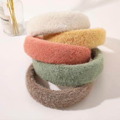 China RARA Fashion Women's Hair Accessories Winter Plush Fur Headband Girls Korean Wholesale Headband for sale