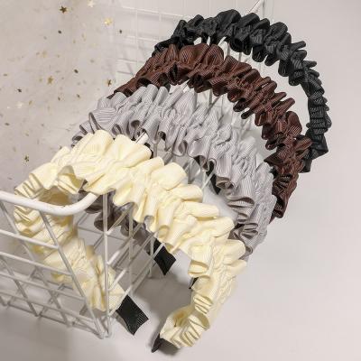 China RARA Fashion Women Hair Accessories Solid Color Cloth Wave Hair Scrunchies Wholesale Headband Headband for sale