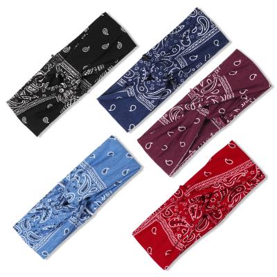 China Flower Ladies Makeup Headband Bohemian Printed Elastic Hair Bands New Fashion Women Headband RARA Hair Accessories For Women for sale