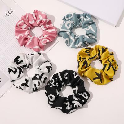 China Wholesale Women Hair Accessories Women Hair Scrunchies RARA Custom Fashion Elastic Hair Bands Letter Pattern Hair Scrunchies for sale