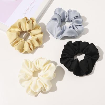 China Wholesale Custom Women Hair Bands Hair Ties Solid Elastic RARA Women Hair Scrunchies Color Satin Silk Scrunchies for sale