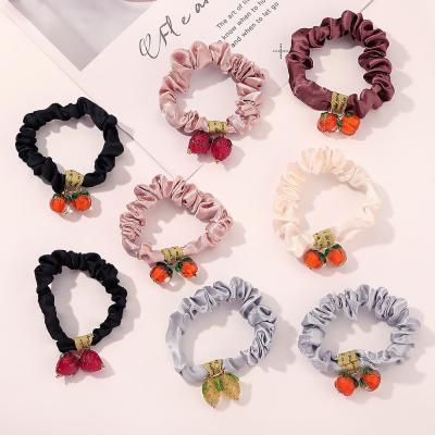 China Wholesale Hair Scrunchies RARA Custom Girls Hair Scrunchies Strawberry Hair Scrunchies Women Accessories Fashion Girls Cloth Elastic Hair Bands for sale