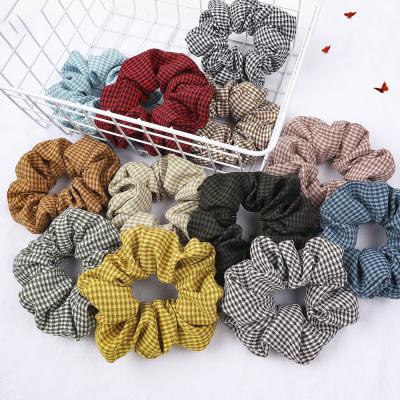 China Wholesale Women Hair Scrunchies RARA Elastic Hair Scrunchies Korean Vintage Stripe Cloth Hair Accessories For Women for sale