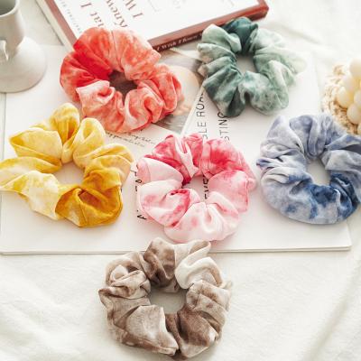 China Colorful Spring Tie Dye Scrunchies RARA Hair Scrunchies Fashion Women Ponytail Hair Holders Korean Elastic Chiffon Hair Accessories Wholesale for sale