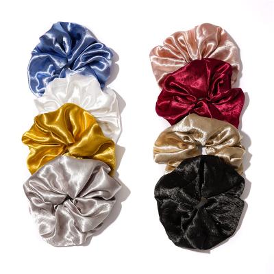 China Hot Sale 8 Colors Elastic Oversized Satin Silk Hair Scrunchies RARA Hair Scrunchies Elastic Hair Bands Ponytail Hair Ties for Women and Girls for sale