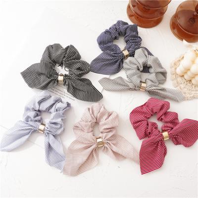 China Fashion Women's Hair Scrunchies RARA Hair Scrunchies New Fashion Bunny Ear Women's Hair Tie Hair Accessories Ponytail Holders Cloth Hair Scrunchies for sale