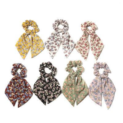 China RARA Women Hair Scrunchies Women Shape Elastic Hair Bands Hair Accessories Hair Ties Scrunchies Rose Flower Pattern Print Scarf for sale