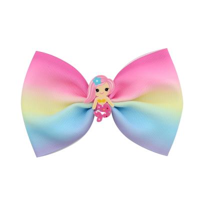 China Korean Cloth RARA Children's Hair Accessories Korean Cute Mermaid Cartoon Baby Bow Hairpin Acrylic Hair Clips for sale