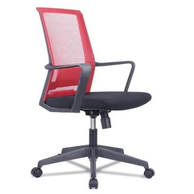 China Wholesale Adjustable (Height) Mid Mesh Back Nylon Base Staff Visitor Guest Reception Office Chair With Fixed Armrest for sale