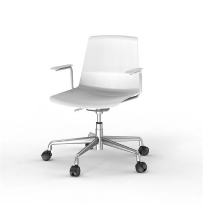 China PP Chair Good Quality PP Plastic Swivel Feet 5 Star Training Meeting Chair With Armrest for sale