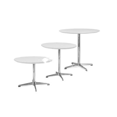 China Top is MDF in White Powder Coated Factory Round MDF White Coffee End Side Table for Bedroom Living Room Lobby for sale