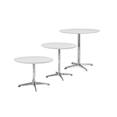 China Top is MDF in white powder coated factory NO MOQ end side small white round coffee table in stock for sale for sale