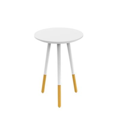 China Top is MDF in powder coated modern small white modern side end factory white round table in stock on sale for sale