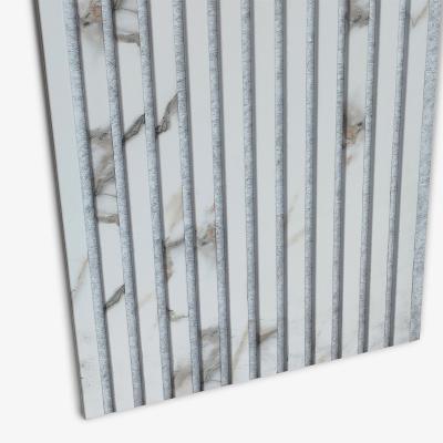 China Modern Internal Decorative Slat Wood And Pet Wall Slat Acoustic Wooden Polyester Panel for sale