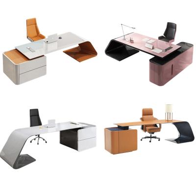 China Newest Stylish Modern Executive Luxury Computer Table With Office Manager Work Table Home Office Manager Drawer for sale