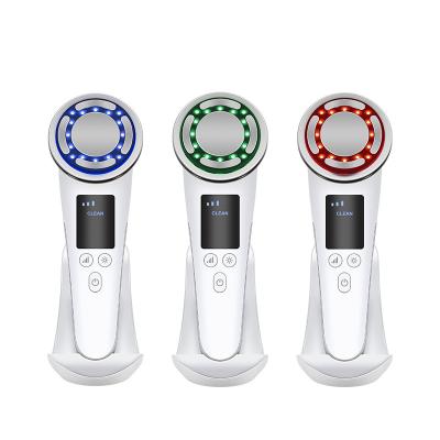 China Wrinkle Remover Home Use Face Massager EMS Lift Pulse Vibrate Heat Cold Clean Tighten LED Light Therapy for sale