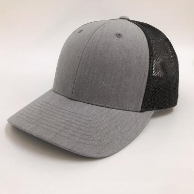 China 2021 Hot Wholesale OEM Gorras Custom Embroidery 6 Panel Gray Mesh Snapback Trucker Hat COMMON for sale