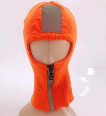 China COMMON Wholesale Custom Skimask Winter Knitted Soft Warm Reflective Balaclava With Zipper Ski Mask Custom Logo for sale