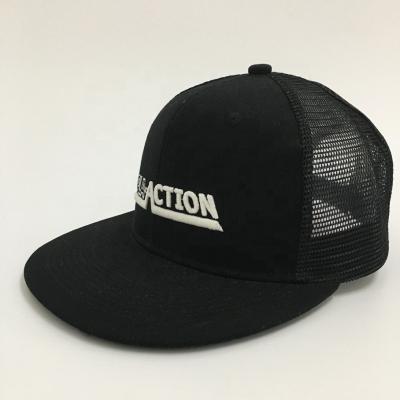 China New Design 6 Panel Amazon High Quality Black Custom Hip Hop Flat Bill Snapback Hats for sale