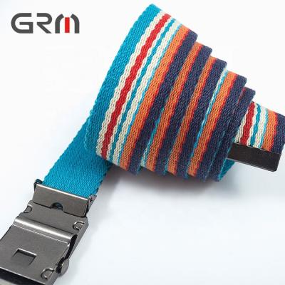 China Durable Colorful Jacquard Logo Webbing Canvas Fabric Designer Men Custom Belt for sale