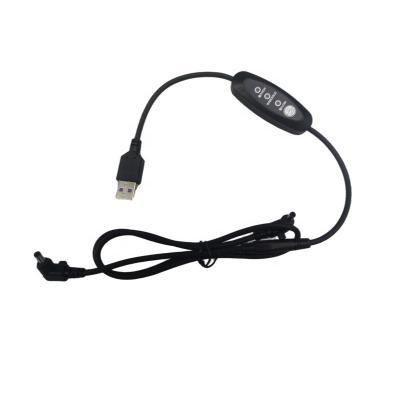 China Schwarzes USB-DC-Kabel mit drei Geschwindigkeiten, USB-Kabel mit drei Ganganschlüssen zu verkaufen