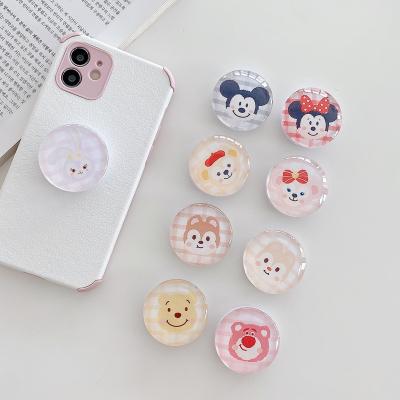 China Adjustable Silicone PVC ABS Cartoon Rotating Smartphones Fold Bracket Foldable Phone Holder for sale