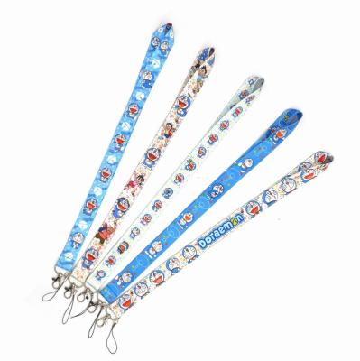 China Cute Kids Polyester Student Anime Teacher Cartoon Lanyard Phone Case Key Chain Strap for sale