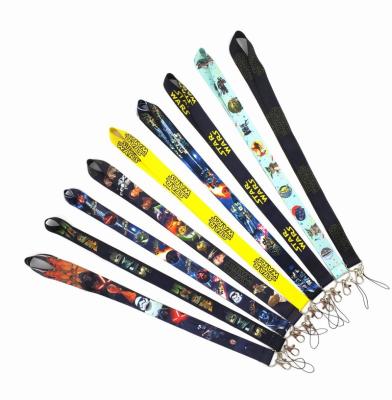 China Anime Cartoon Star Lanyard Soft Satin Wars Baby Yoda Lanyard Fashion Phone ID Card Neck Lanyards Anti-lost Lanyards Wholesale Custom Strap for sale