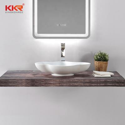 China Modern Hotel Room Basin Bathroom Resin Countertop Acrylic Solid Outdoor Basin for sale