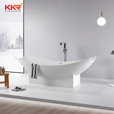 China soft & Acrylic Resin Smooth Free Solid Outdoor Bathtub Artificial Stone Hammock Tub for sale