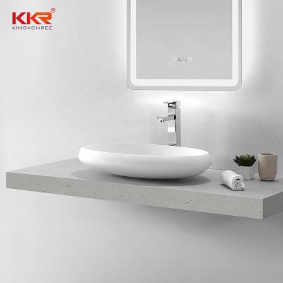 China soft & smooth washbasin above washing machine KKR washbasin solid surface marks for sale