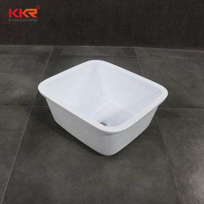 China Stain resistance KKR stone sink popular wholesale deep white color kitchen sink solid resin outdoor sink for sale