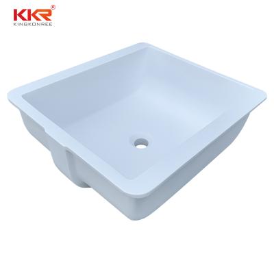 China Stain Resistance Acrylic Solid Surface Under Sink Mounted For Vanity Top Solid Surface Under Sink For Bathroom Under Sink Mounted for sale