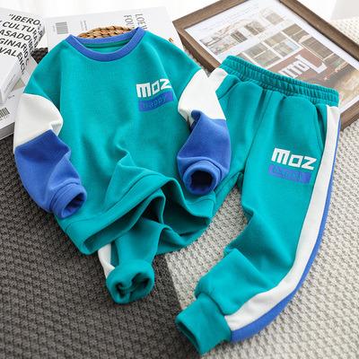 China New winter QUICK DRY children's wear boys fleece sweater set boys and girls plush sportswear cotton hoodies hooded sweat suits for sale