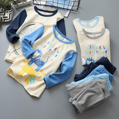 China Summer Spring Baby Air Conditioner Suit Two-Piece Children Pajamas Boys Girls Breathable Simple Home Nightgown Suit Clothes for sale