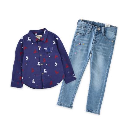 China China Important Breathable Children Clothes New Style Pants Jean Plaid Shirt Newborn Baby Kids Suits For Boy for sale