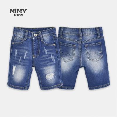 China New Styles Breathable Little Baby Toddler Blue Short Elastic Kids Ripped Skinny Jeans Pants Children Clothing Boys Jeans Kids Pants for sale