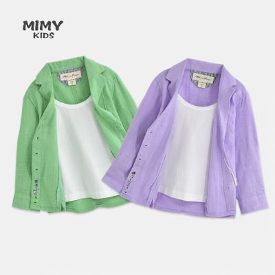 China 2022 Spring And Autumn New England Style Casual Two Piece Shirt Sets Wholesale Casual Baby Clothes Sets for sale