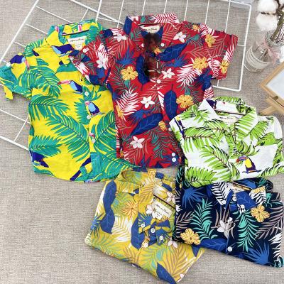 China 2022 Hot Sale Causal Anti-pilling Baby Boy Clothes Sets Flower Printed Short Sleeve Shirt Shorts Suit 2pcs Kids Clothing Summer Set for sale