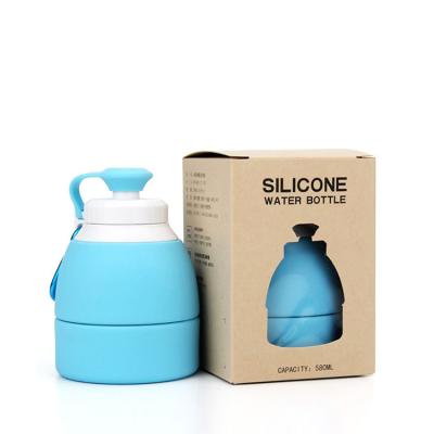 China Outdoor Viable Hot Selling Collapsible Silicone 580ml Collapsible Water Bottle With Custom Logo for sale