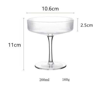 China Modern INS Vertical Stripes Cocktail Glass Tumbler Cup Ice Cream Glass Cup for sale