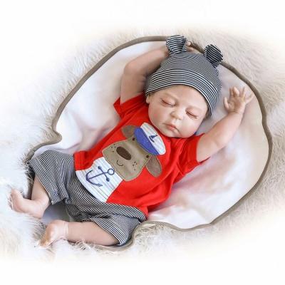 China 22 Inch Handmade Realistic Full Silicone Sleeping Reborn Baby Dolls Cartoon Toy for sale