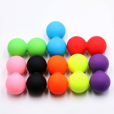 China Yoga Exercise Peanut Silicone Double Ball Fascia Ball Muscle Relaxation Siamese Hockey Ball Customized LOGO for sale