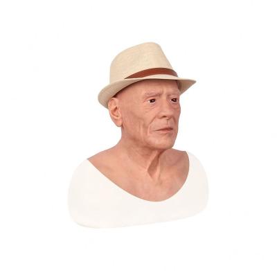 China Realistic Print Yingxu Made in China ODM Full Face Human Face Cosplay Silicone Deas Old Man Deas Mask Costume Man Props for sale