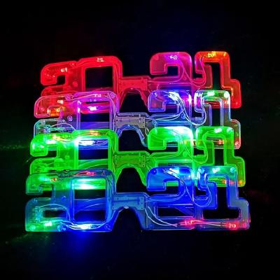 China New Year Decoration Child Fun Plastic LED Lightning Lights Party Glasses 2021 New Year Glasses For Party Decoration for sale