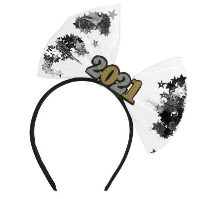 China 2021 New Year Decoration Bow Headband Christmas Party Supplies Atmosphere New Year's Eve Props Headwear for sale